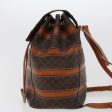 CELINE Macadam Canvas Backpack PVC Leather Brown am4403 For Sale