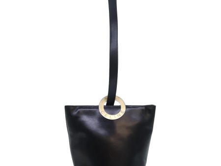 CELINE Circle Hand Bag Leather Black ar12160 on Sale