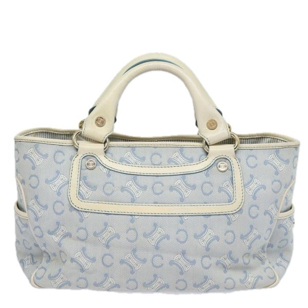 CELINE C Macadam Canvas Hand Bag Light Blue mr302 on Sale