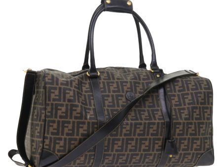 FENDI Zucca Canvas Boston Bag 2way Black Brown  54154 Online Hot Sale