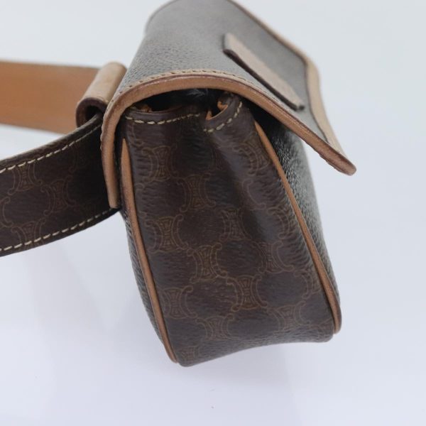 CELINE Macadam Canvas Waist bag PVC Leather Brown Gold yk15121 For Cheap