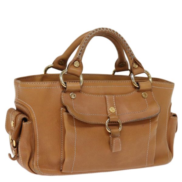 CELINE Hand Bag Leather Brown 74545 Cheap