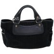 CELINE C Macadam Canvas Hand Bag Suede Black 74639 Cheap