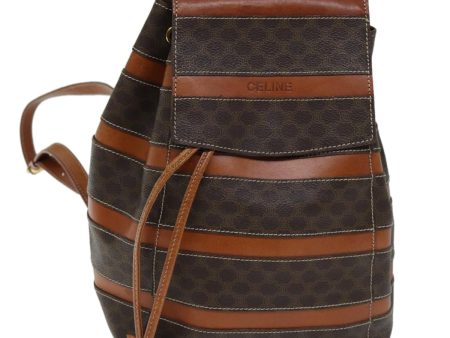 CELINE Macadam Canvas Backpack PVC Brown 73130 Online Hot Sale