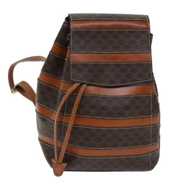 CELINE Macadam Canvas Backpack PVC Brown 73130 Online Hot Sale