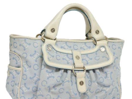 CELINE C Macadam Canvas Hand Bag Light Blue mr302 on Sale