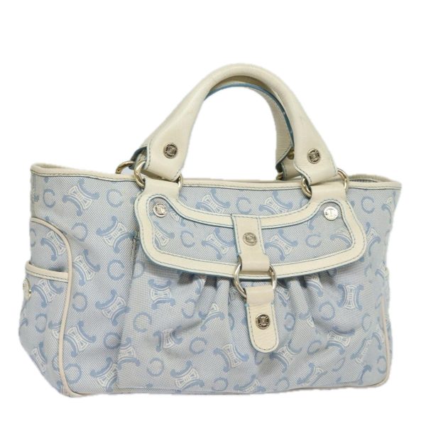 CELINE C Macadam Canvas Hand Bag Light Blue mr302 on Sale