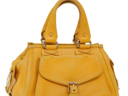 CELINE Hand Bag Leather Yellow fm3342 Hot on Sale