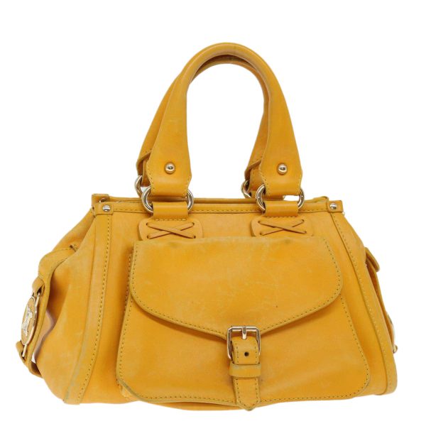 CELINE Hand Bag Leather Yellow fm3342 Hot on Sale