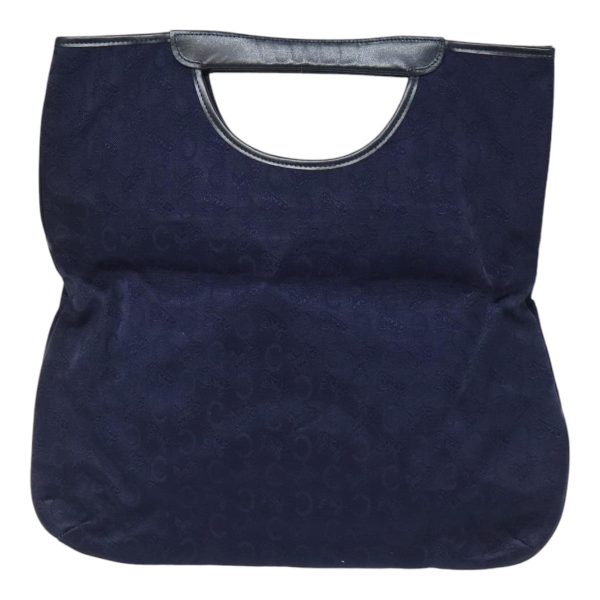 CELINE C Sulky Hand Bag Canvas Leather Navy yk15096 For Sale