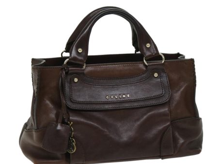 CELINE Hand Bag Leather Brown 68027 Supply