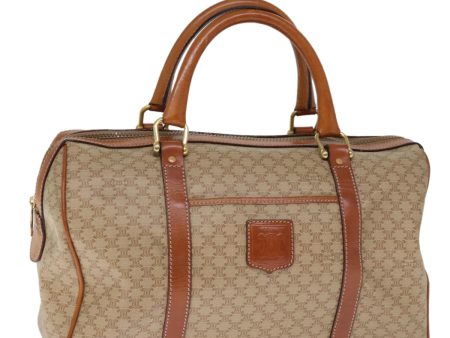 CELINE Macadam Canvas Boston Bag Beige 76020 on Sale