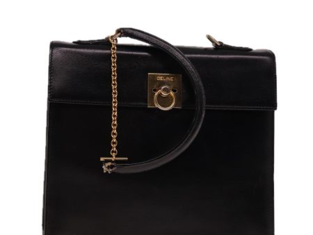 CELINE Hand Bag Leather Black yk12969 Online