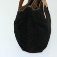 CELINE C Macadam Canvas Hand Bag Suede Black Brown 69140 For Sale