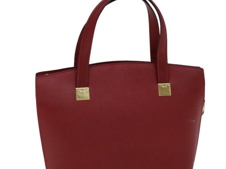 CELINE Hand Bag Leather Red 76090 Fashion