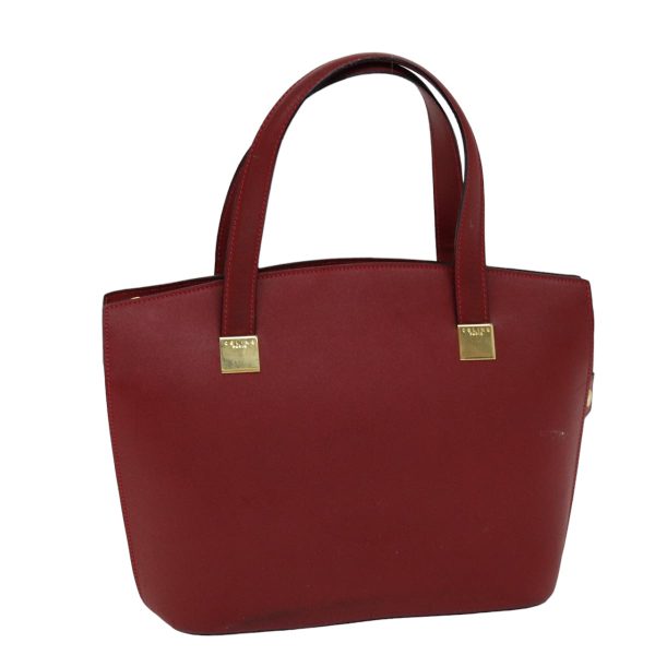 CELINE Hand Bag Leather Red 76090 Fashion