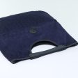 CELINE C Sulky Hand Bag Canvas Leather Navy yk15096 For Sale