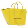 CELINE Gauge Phantom Hand Bag Leather Yellow 55633 For Sale