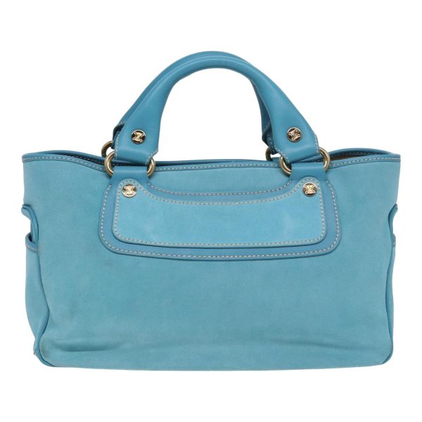 CELINE Hand Bag Suede Blue 84759 For Discount