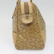 CELINE C Sulky Hand Bag Coated Canvas Leather Beige Gold 92540 Sale