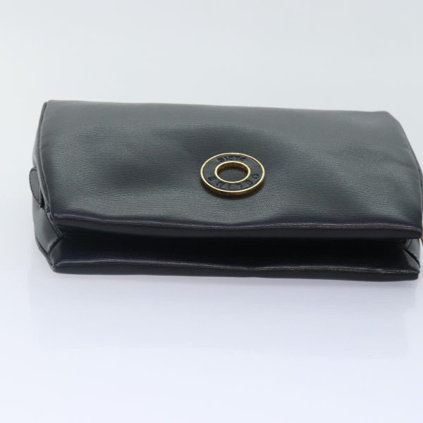 CELINE Clutch Bag Leather Black Gold 89611 Hot on Sale