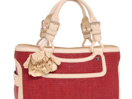 CELINE Boogie bag Hand Bag Straw Red yk13094 Fashion