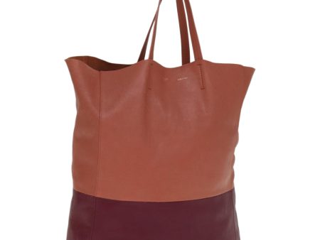 CELINE Horizontal Cabas Tote Bag Leather Bordeaux Orange ar11846 Supply