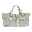 CELINE C Macadam Canvas Hand Bag Light Blue White gold 90217 Online Hot Sale