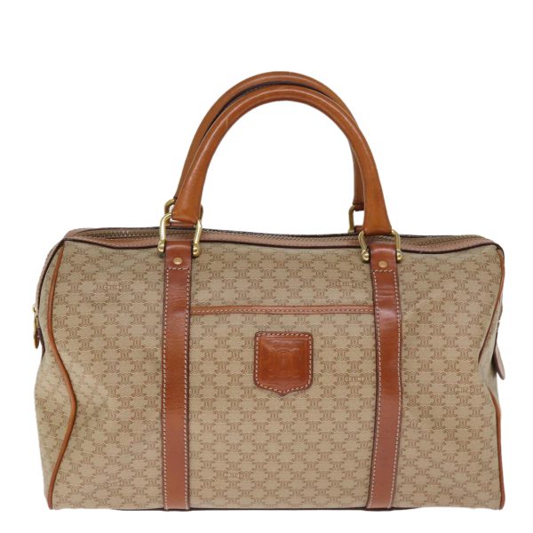 CELINE Macadam Canvas Boston Bag Beige 76020 on Sale