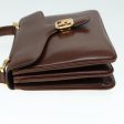 CELINE Horse Carriage Hand Bag Leather Brown Gold yk15361 Online