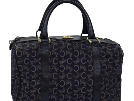 CELINE C Macadam Canvas Boston Bag Navy 76140 Cheap