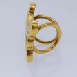 CELINE Triomphe Scarf Ring metal Gold ar12111 Cheap