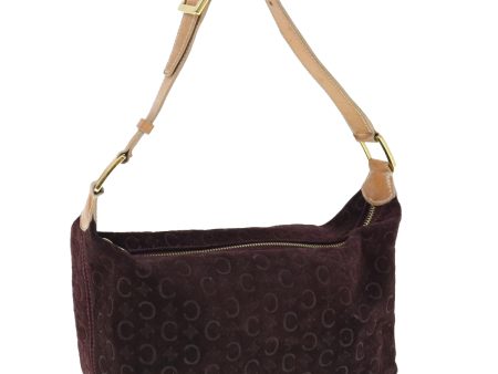 CELINE C Macadam Canvas Shoulder Bag Wine Red bs11004 on Sale