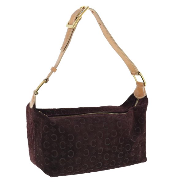 CELINE C Macadam Canvas Shoulder Bag Wine Red bs11004 on Sale