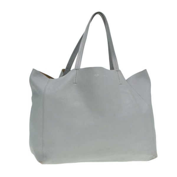 CELINE Horizontal Cabas Tote Bag Leather Light Blue mr333 Fashion