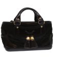 CELINE Hand Bag Enamel Harako Leather Dark Brown 45710 Online Sale