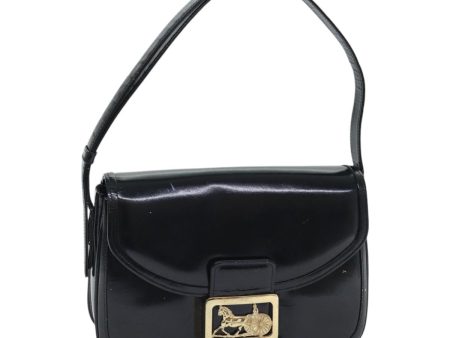 CELINE Horse Carriage Shoulder Bag Enamel Black 90512 Online Sale