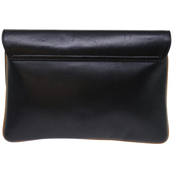 CELINE Clutch Bag Leather Black 68363 Discount