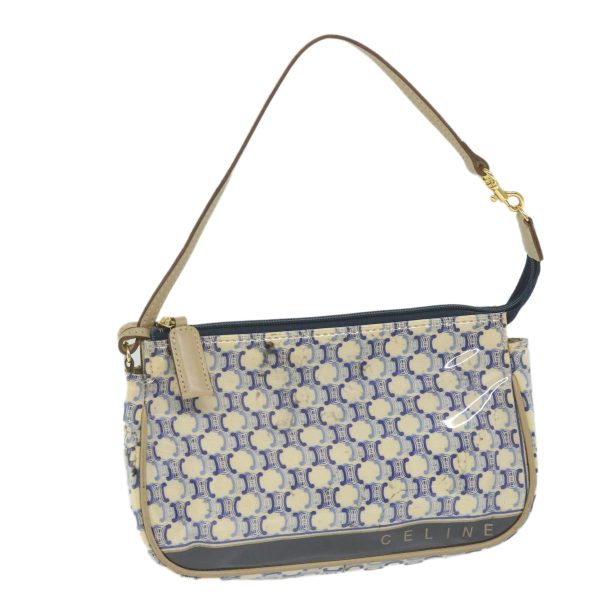 CELINE Macadam Canvas Accessory Pouch Blue ti1422 Hot on Sale