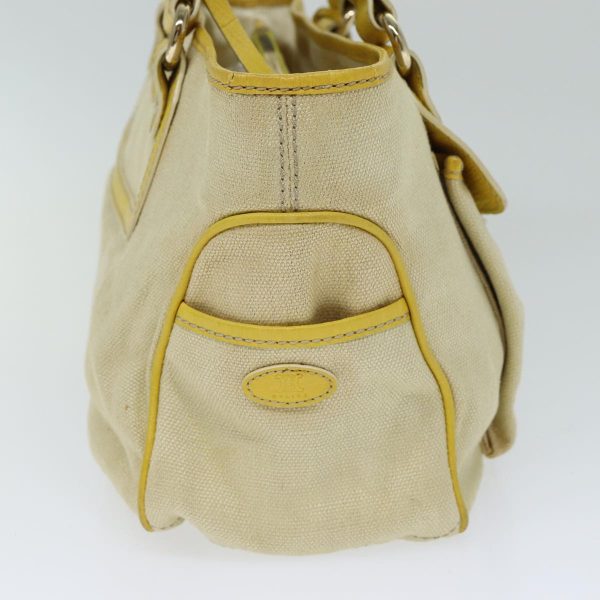 CELINE Hand Bag Canvas Yellow Beige 78273 Online Hot Sale