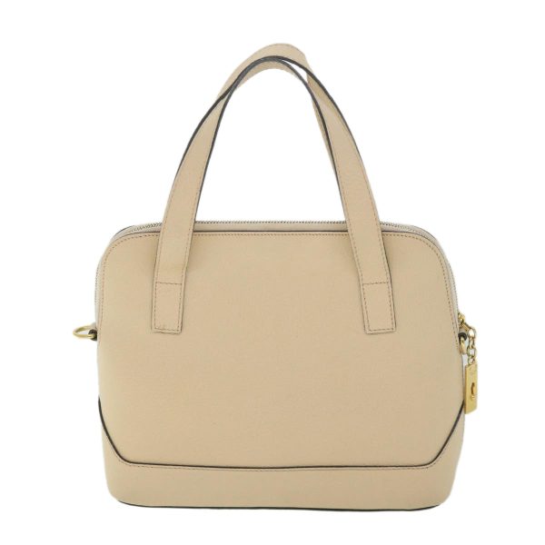 CELINE Hand Bag Leather 2way Beige ar10402 Online Hot Sale