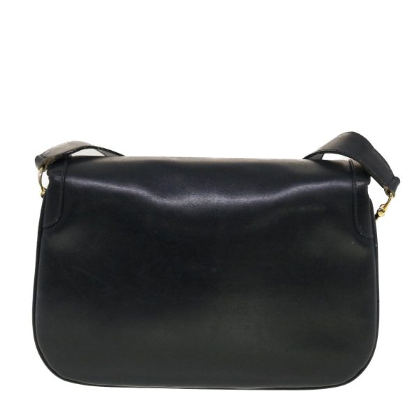 CELINE Horse Carriage Shoulder Bag Leather Navy rd5253 Cheap