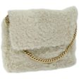 CELINE Chain Shoulder Bag Wool White 66964 Online Hot Sale