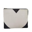 CELINE Clutch Bag Leather Black White yk13087 For Cheap