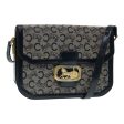 CELINE C Sulky Shoulder Bag Canvas Navy Gold 90991 Online