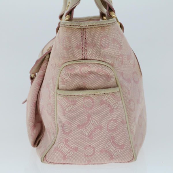 CELINE C Macadam Canvas Hand Bag Leather Pink yb138 on Sale