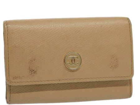 CHANEL Key Case Leather Beige CC  ti1413 Supply