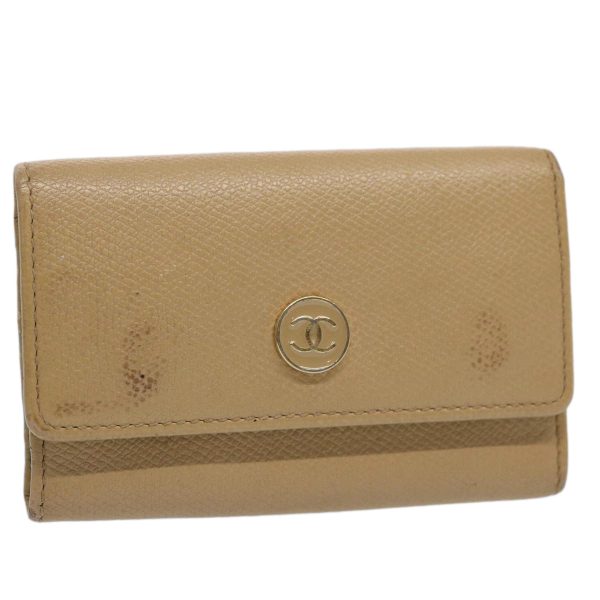 CHANEL Key Case Leather Beige CC  ti1413 Supply