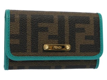 FENDI Zucca Canvas Key Case Black Brown  am5112 Online Sale