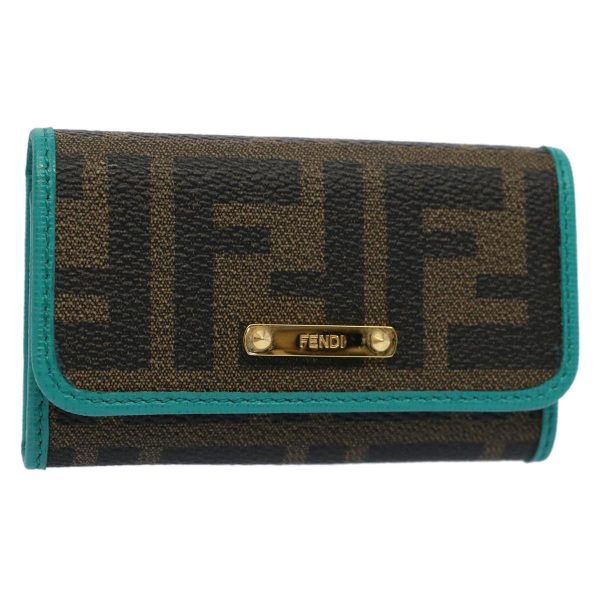 FENDI Zucca Canvas Key Case Black Brown  am5112 Online Sale